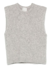 Forte Forte Cropped Pearl Grey Sleeveless Wool-Blend Sweater Grey