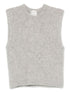 Forte Forte Cropped Pearl Grey Sleeveless Wool-Blend Sweater Grey