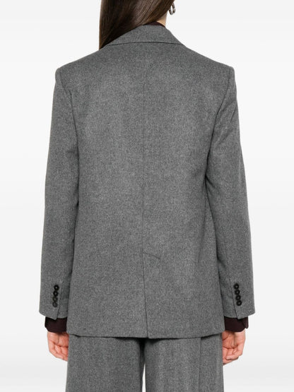 Forte Forte Single-Breasted Grey Wool-Blend Blazer Grey