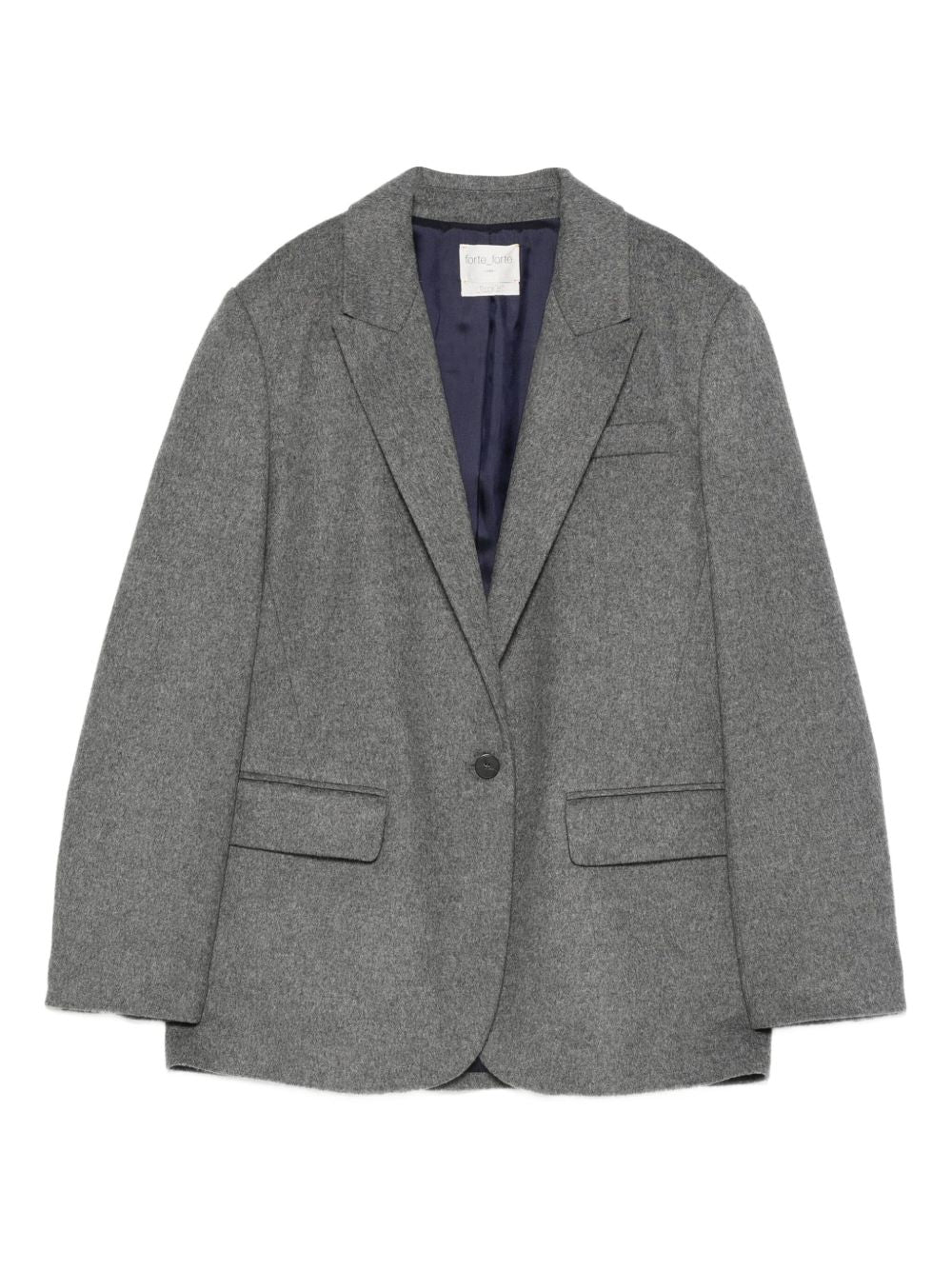 Forte Forte Single-Breasted Grey Wool-Blend Blazer Grey