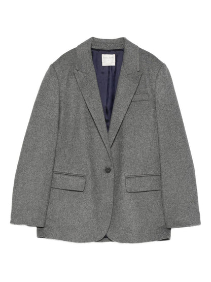 Forte Forte Single-Breasted Grey Wool-Blend Blazer Grey