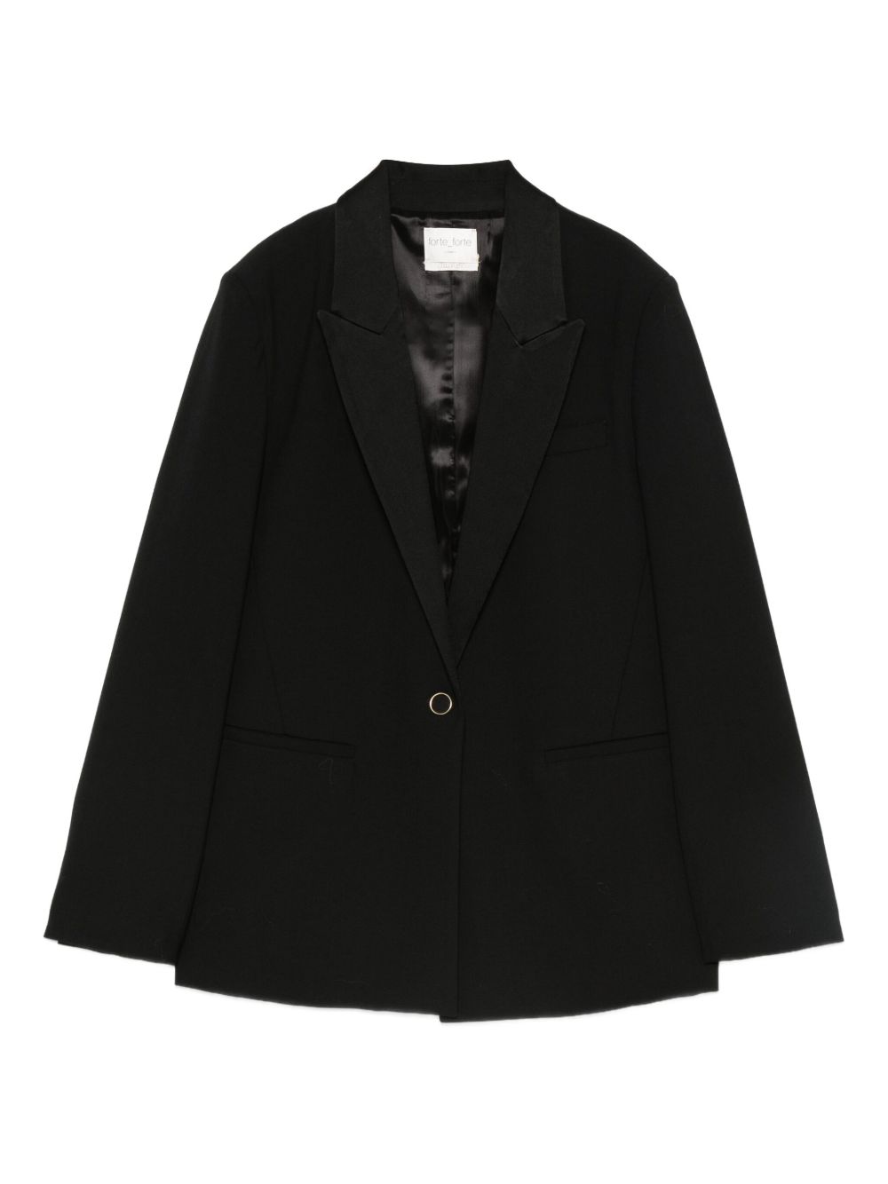 Forte Forte Single-Breasted Virgin Wool-Blend Blazer Black Black