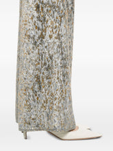 Forte Forte High-Waisted Metallic Animal-Pattern Trousers Grey