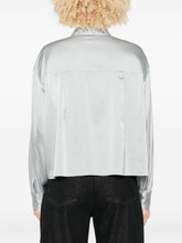 Forte Forte Silver Grey Silk-Blend Shirt with Long Sleeves Grey