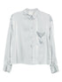 Forte Forte Silver Grey Silk-Blend Shirt with Long Sleeves Grey