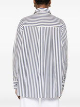 Forte Forte Striped Cotton-Blend Shirt Blue