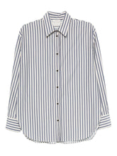 Forte Forte Striped Cotton-Blend Shirt Blue