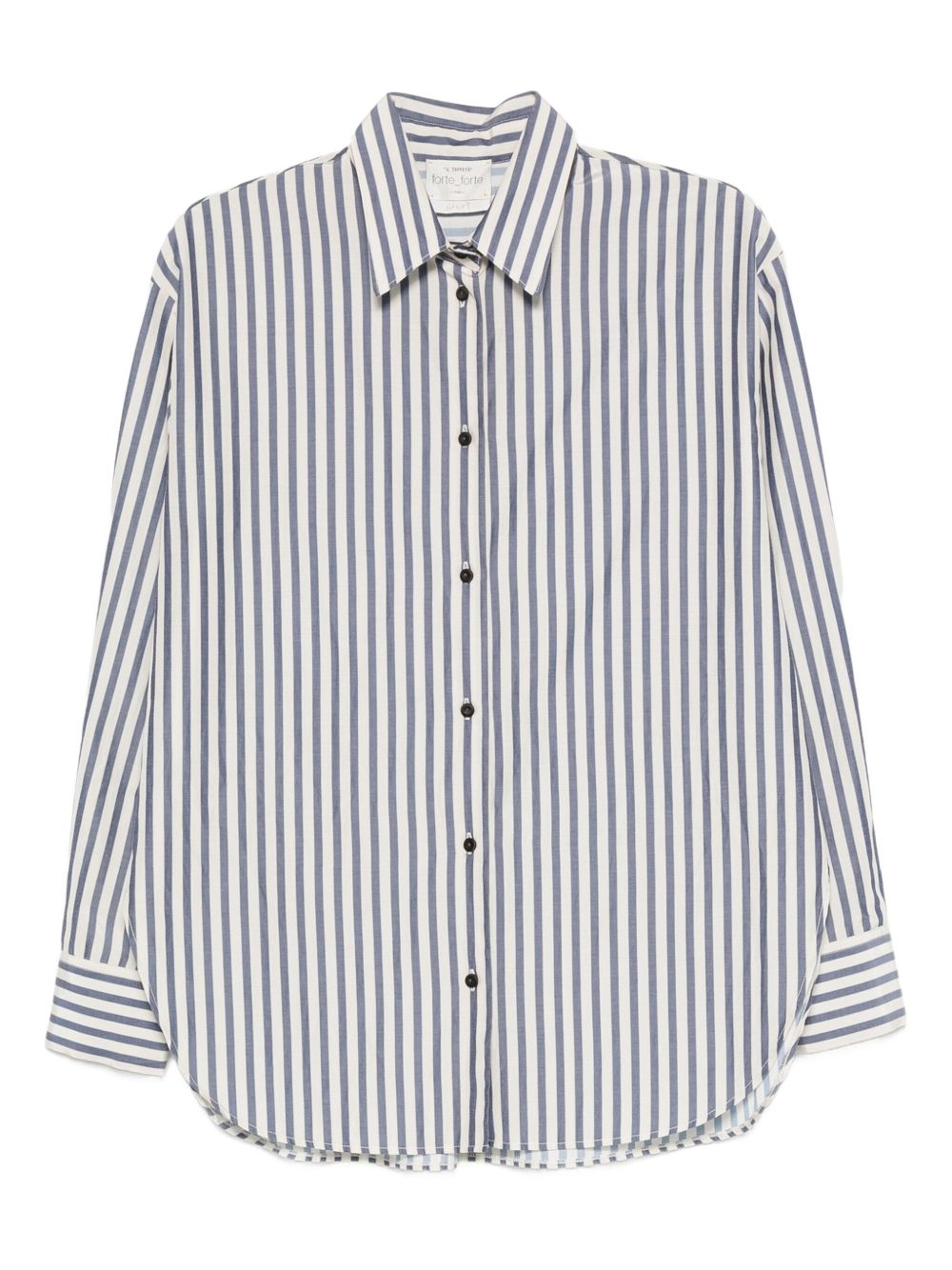 Forte Forte Striped Cotton-Blend Shirt Blue