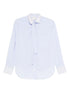 Forte Forte Tie-Neck Cotton Shirt with Contrasting Cuffs Clear Blue