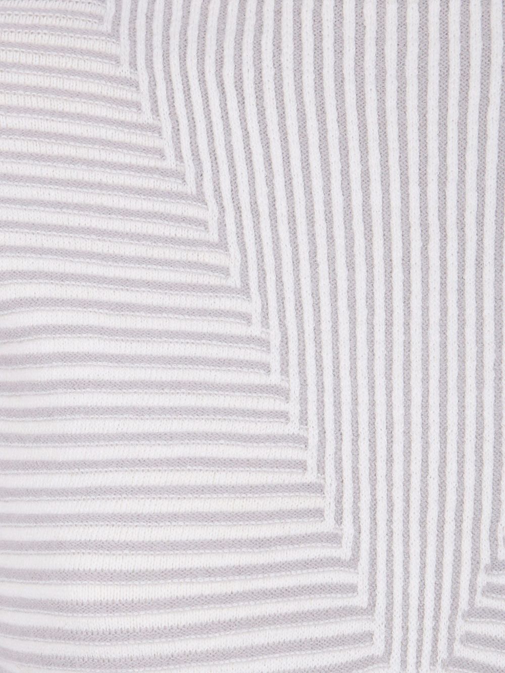 Emporio Armani Striped Knit Roll Neck Sweater Grey