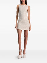 Alice + Olivia Cade Sequin-Embellished Off-White Mini Dress White