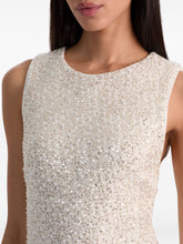 Alice + Olivia Cade Sequin-Embellished Off-White Mini Dress White