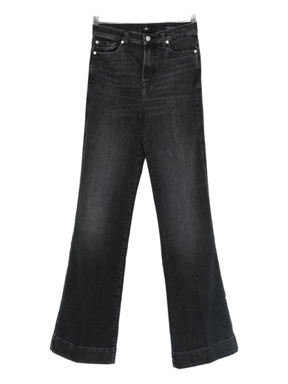 Seven High-rise Flared Black Jeans Black