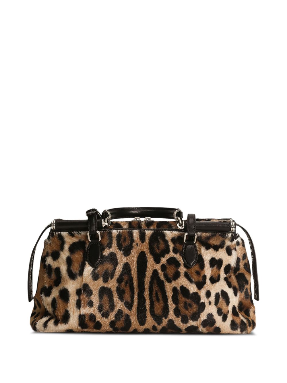 Dolce &amp; Gabbana Medium Animal-Print Leather Shoulder Bag Brown