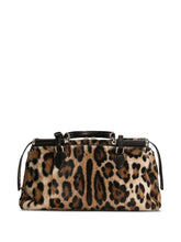 Dolce & Gabbana Medium Animal-Print Leather Shoulder Bag Brown
