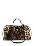 Dolce & Gabbana Medium Animal-Print Leather Shoulder Bag Brown