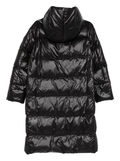 Peuterey Quilted Hooded Longline Jacket Black Black