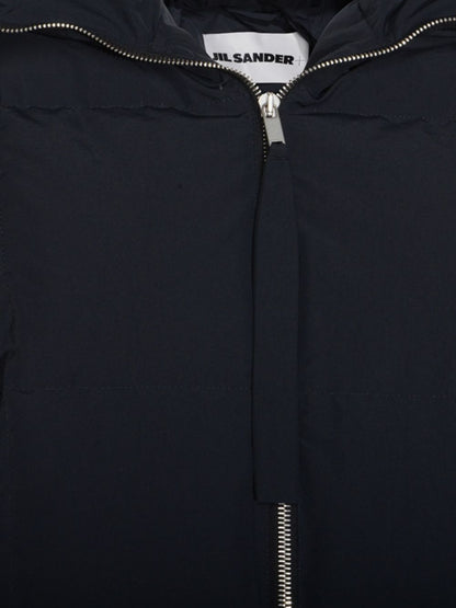 Jil Sander Plus Hooded Quilted Longline Coat Black