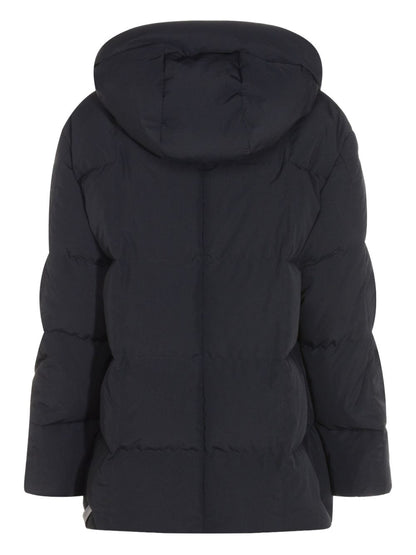 Jil Sander Plus Hooded Quilted Longline Coat Black