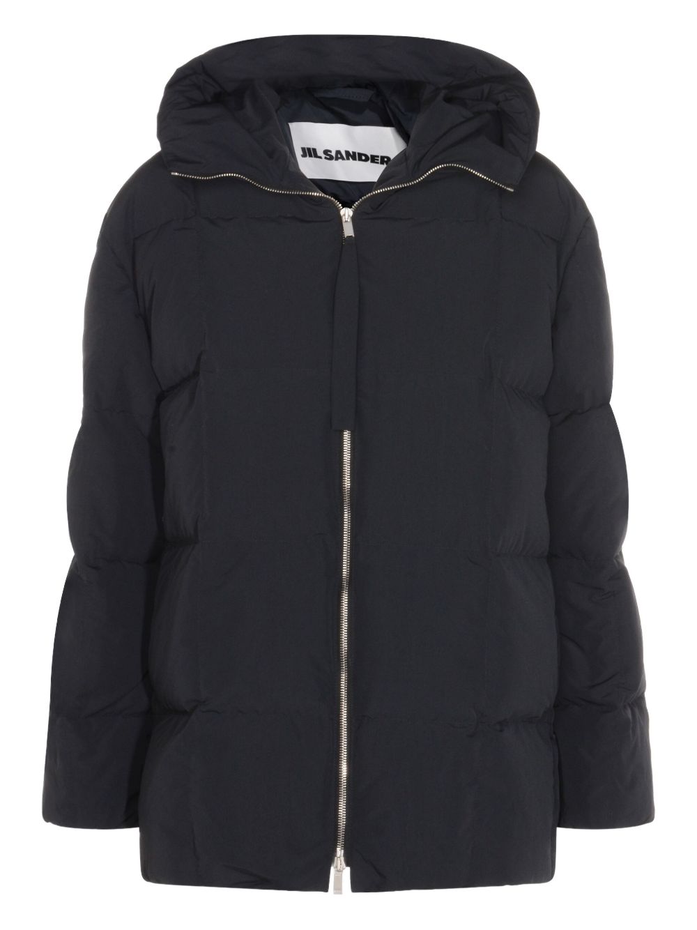 Jil Sander Plus Hooded Quilted Longline Coat Black