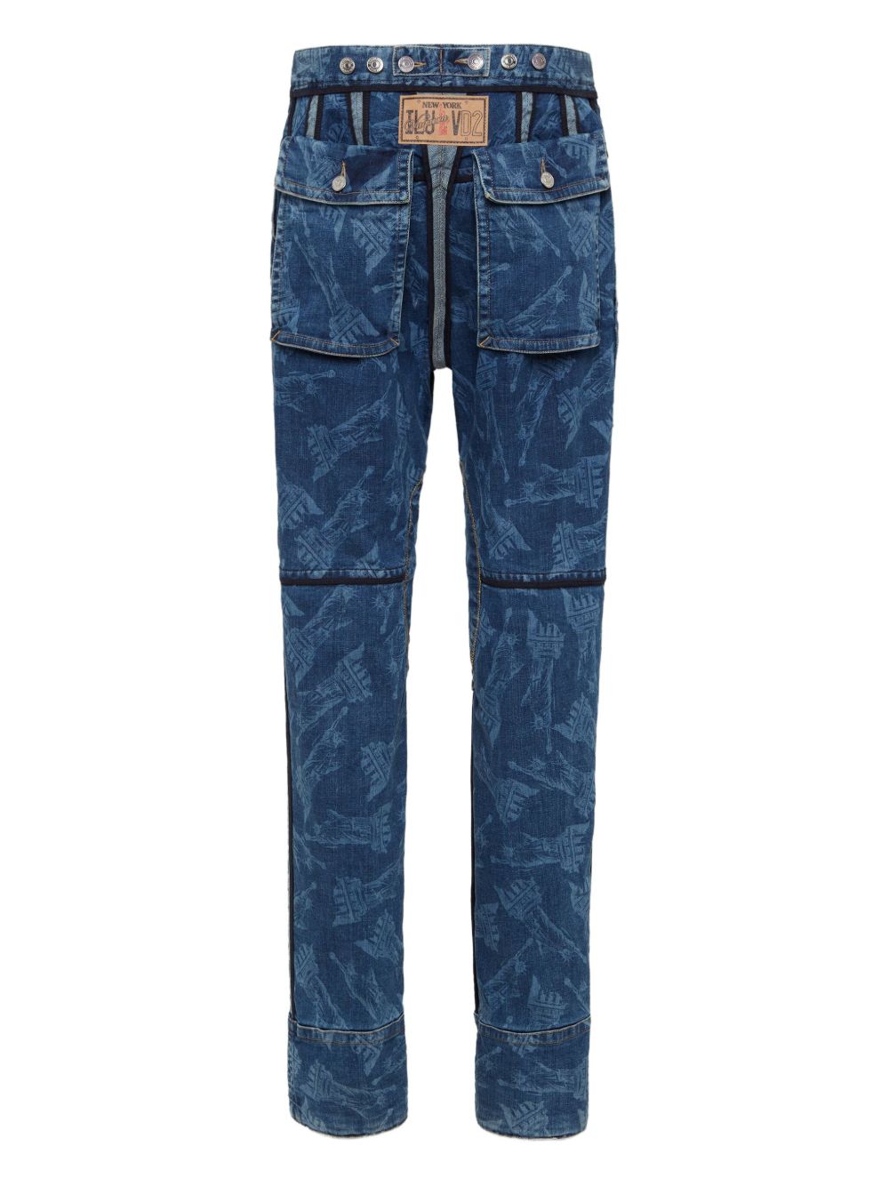 Dsquared2 High-Waisted Indigo Blue Jeans with Drawstring Waist Blue