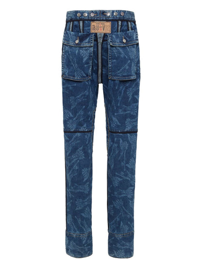 Dsquared2 High-Waisted Indigo Blue Jeans with Drawstring Waist Blue