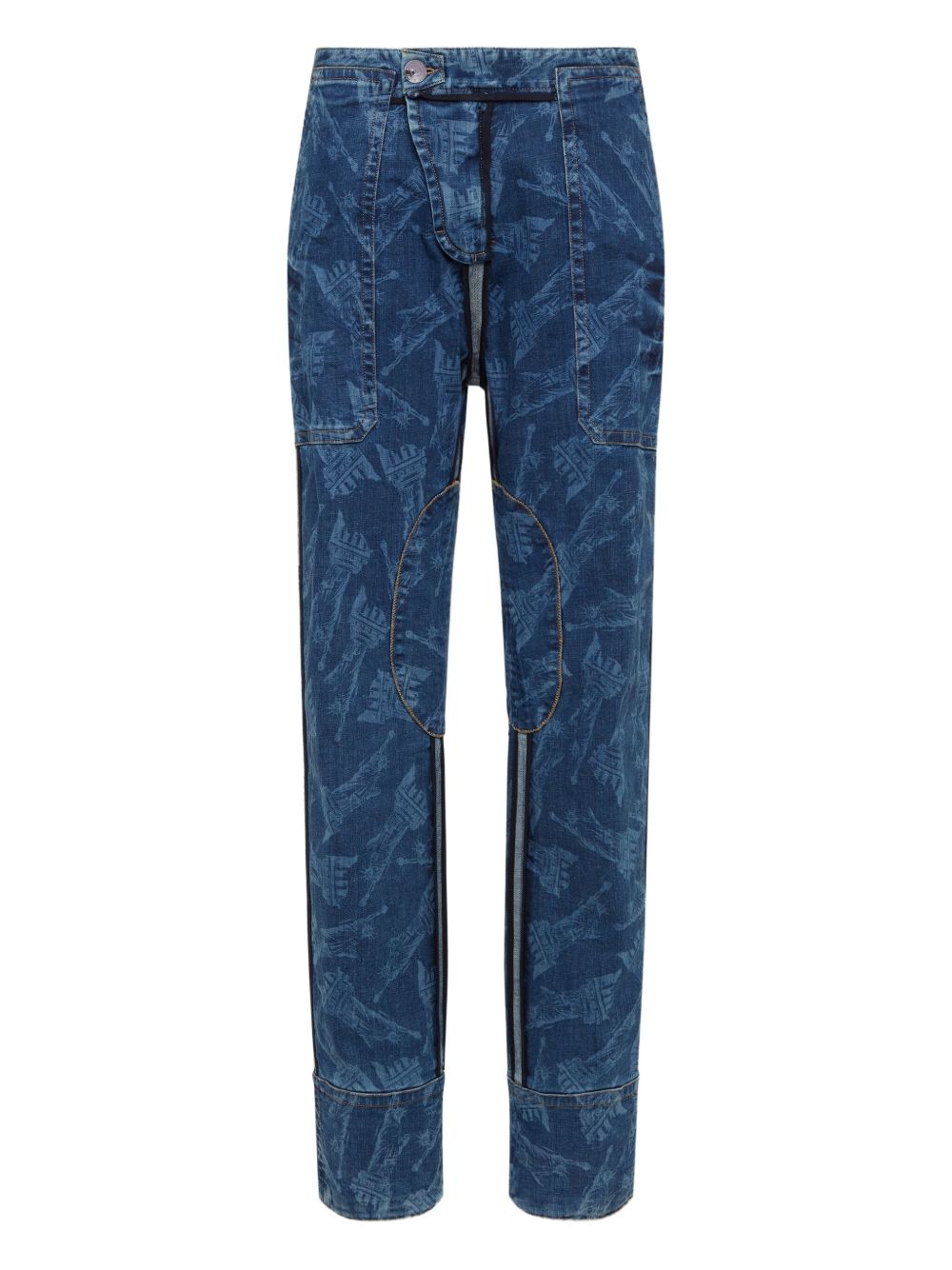 Dsquared2 High-Waisted Indigo Blue Jeans with Drawstring Waist Blue