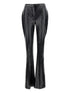 Elisabetta Franchi Crocodile-Embossed High-Waisted Trousers Black Black