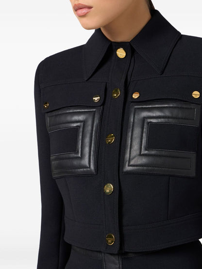 Elisabetta Franchi Single-Breasted Crepe Blazer Black Black
