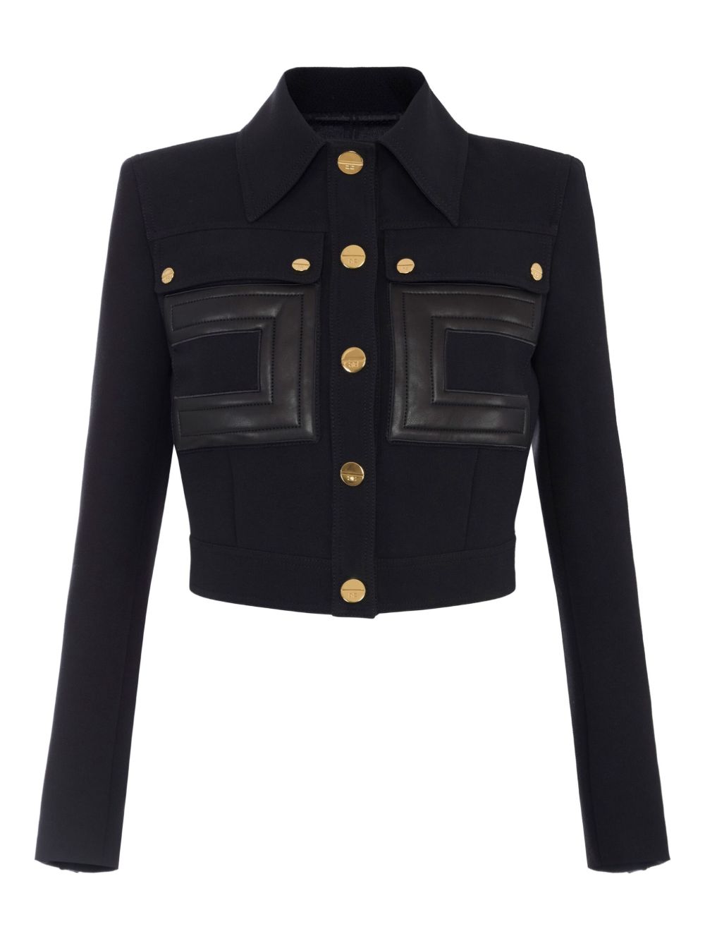 Elisabetta Franchi Single-Breasted Crepe Blazer Black Black