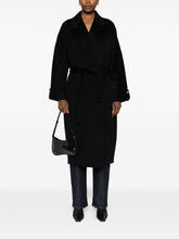 Elisabetta Franchi Double-Breasted Belted Wool Coat Black