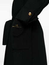 Elisabetta Franchi Double-Breasted Belted Wool Coat Black