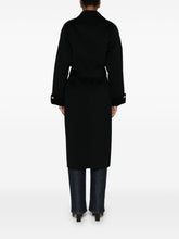 Elisabetta Franchi Double-Breasted Belted Wool Coat Black