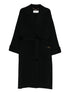 Elisabetta Franchi Double-Breasted Belted Wool Coat Black