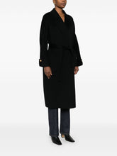 Elisabetta Franchi Double-Breasted Belted Wool Coat Black