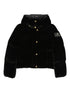 Elisabetta Franchi Cropped Velvet Quilted Down Jacket Black