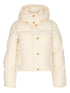 Elisabetta Franchi Cropped Quilted Velvet Down Jacket White