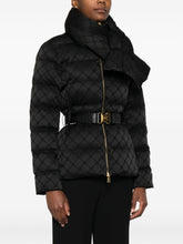 Elisabetta Franchi Quilted Short Down Jacket with Belt Black