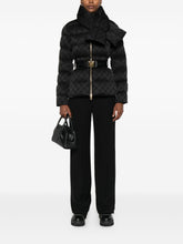 Elisabetta Franchi Quilted Short Down Jacket with Belt Black