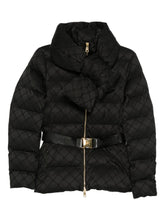Elisabetta Franchi Quilted Short Down Jacket with Belt Black