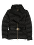 Elisabetta Franchi Quilted Short Down Jacket with Belt Black