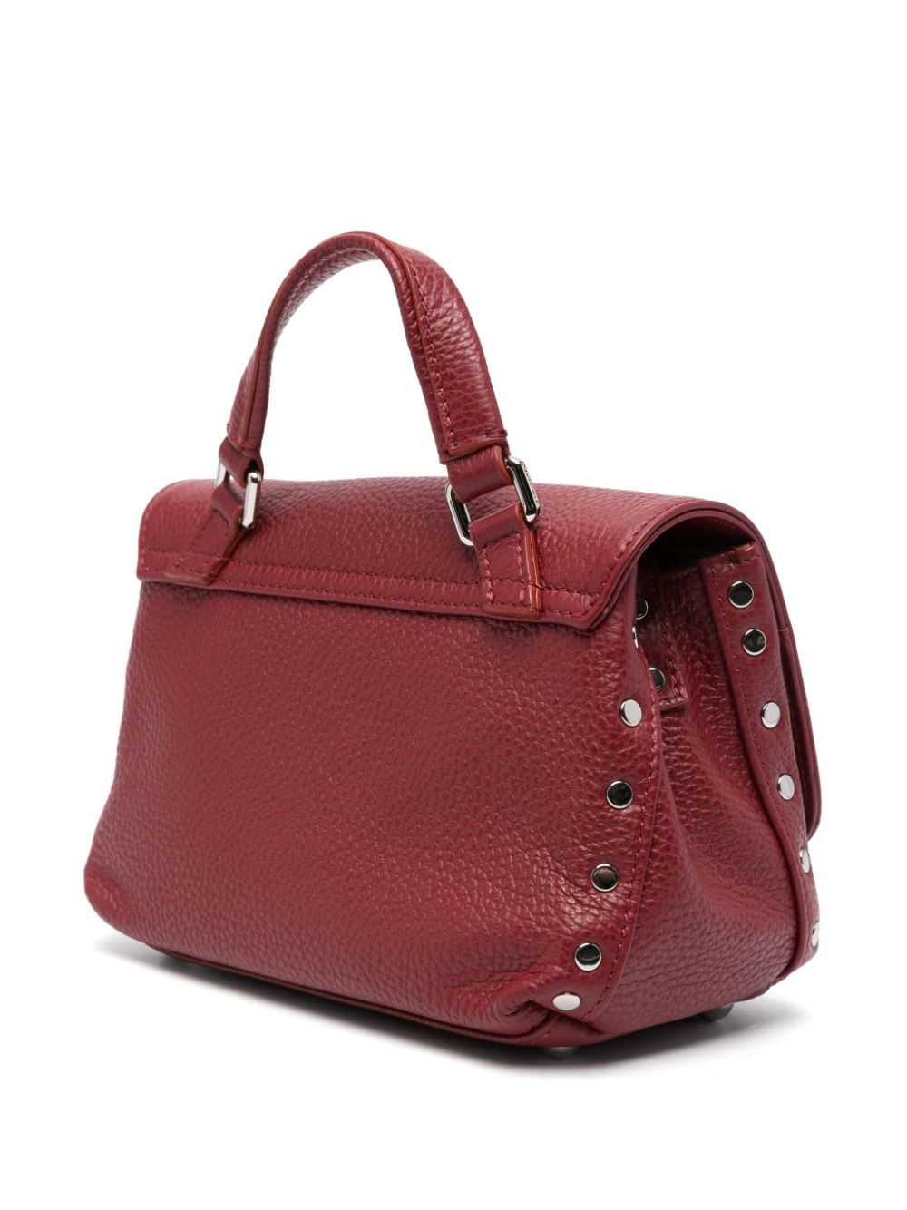 Zanellato Postina Daily Baby Textured Calf Leather Handbag Red