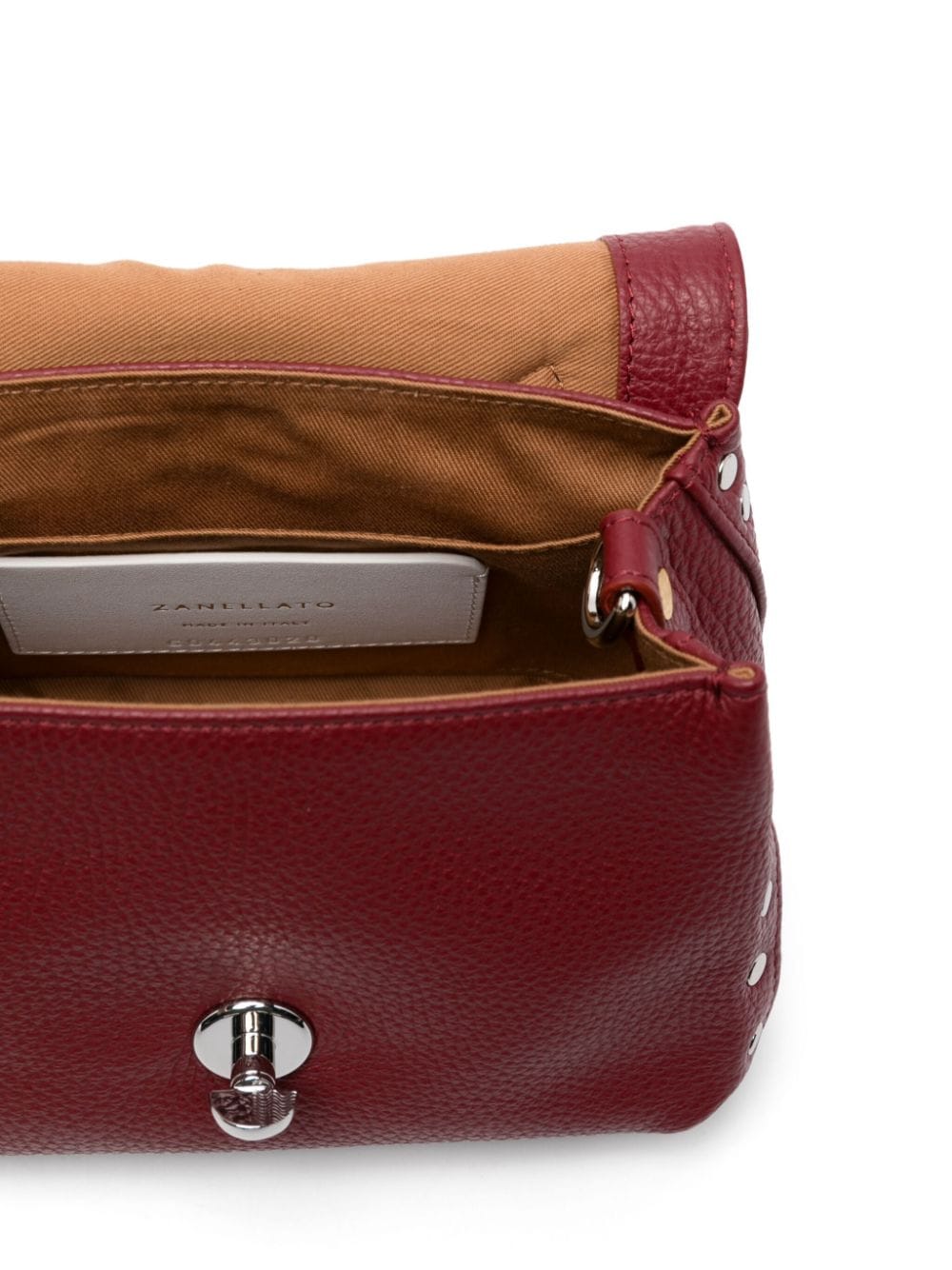 Zanellato Postina Daily Baby Textured Calf Leather Handbag Red