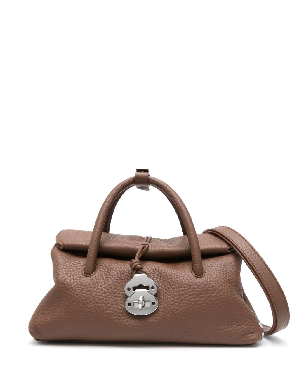Zanellato Dotta Centauro Small Silk and Nylon Handbag Brown
