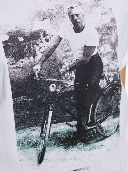 Emporio Armani Logo-Print Cotton T-Shirt White