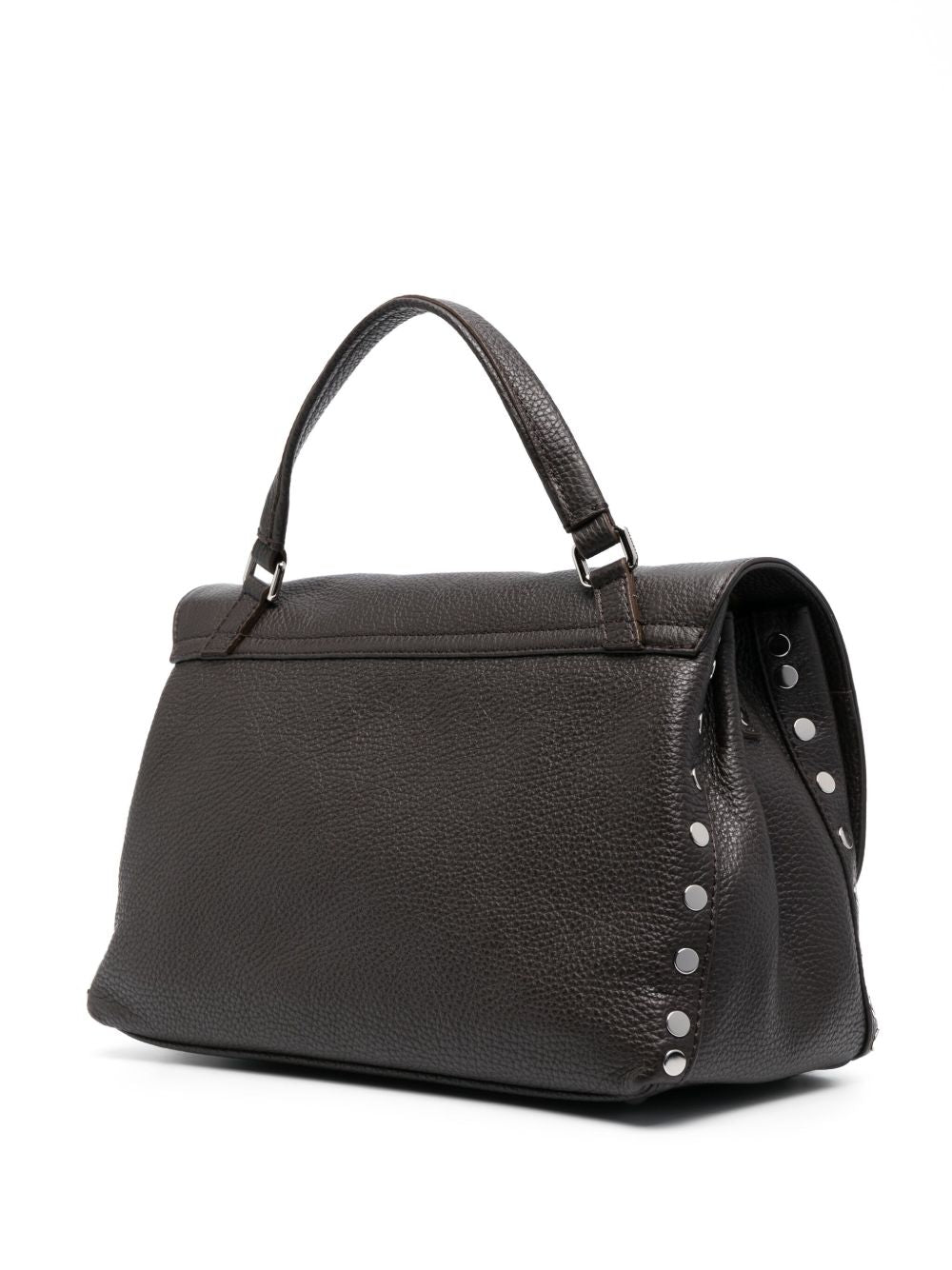 Zanellato Postina Daily Small Grained Calf Leather Handbag Brown