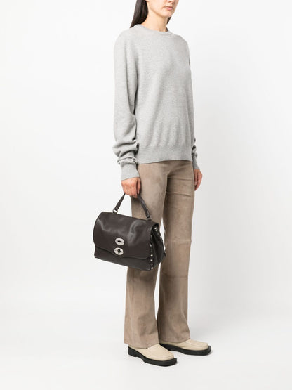 Zanellato Postina Daily Small Grained Calf Leather Handbag Brown