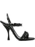 dolce & gabbana embroidered satin sandals black black