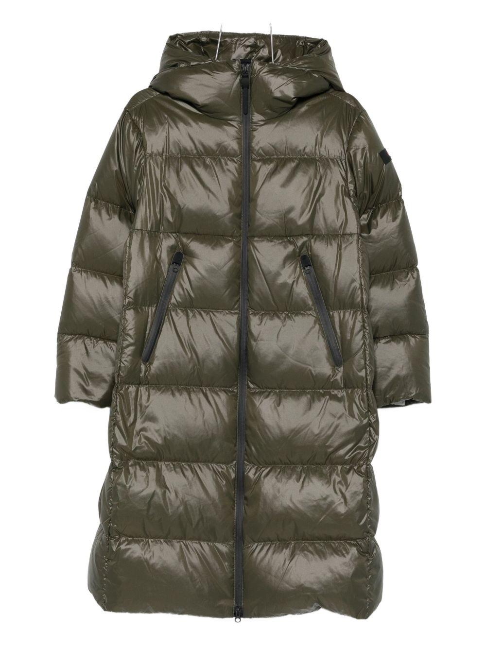 Peuterey Padded Hooded Zip-Up Coat in Green Green