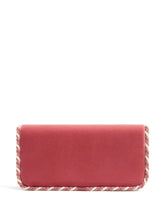 Valentino Garavani Velvet Clutch with Braided Trim and VLogo Jewel Clasp Pink